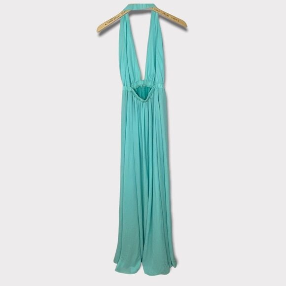NWT Show Me Your Mumu Luna Halter Maxi Dress Teal Blue Size Small‎ New Tags Boho - Picture 5 of 11